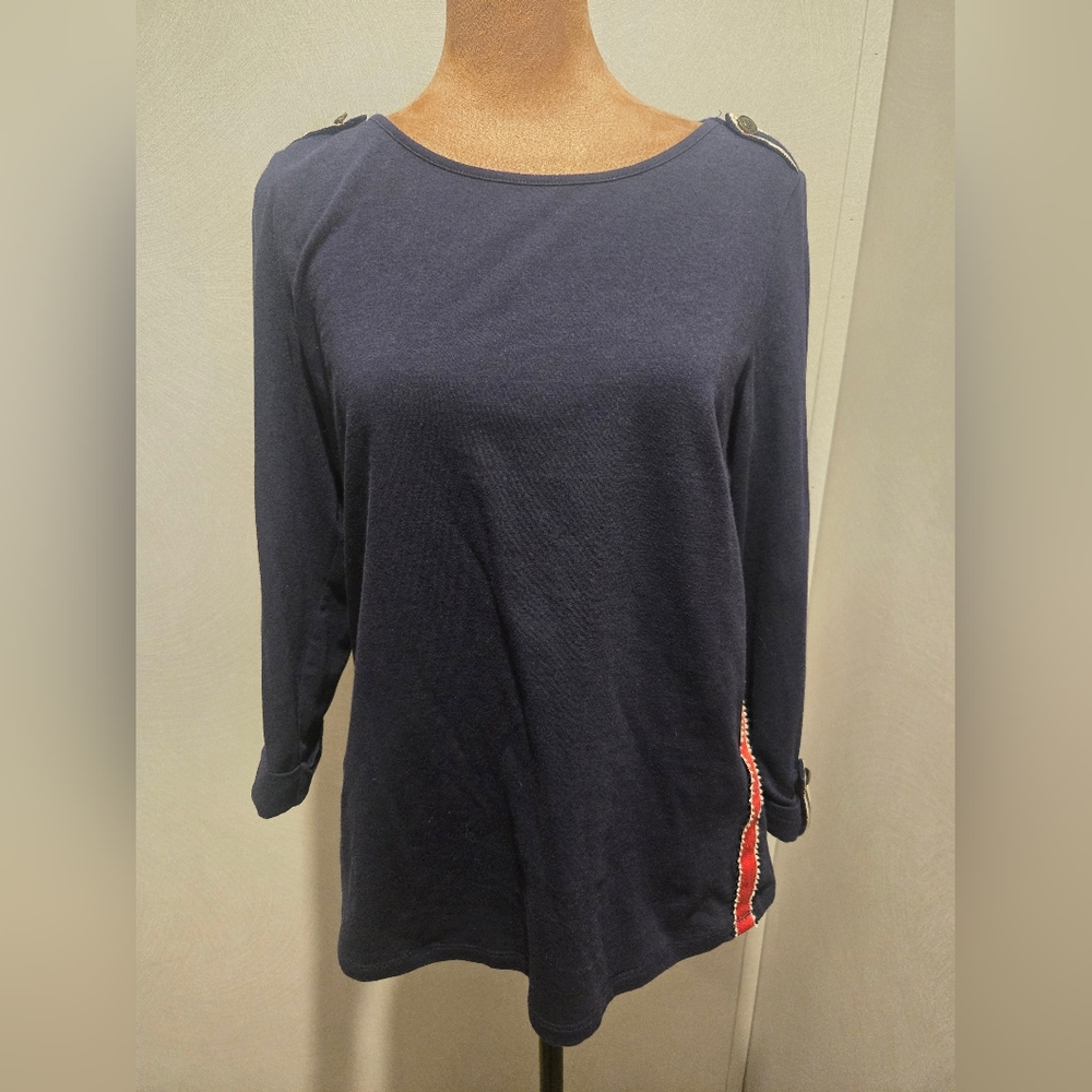 Boden Navy Sweatshirt with Red Trim